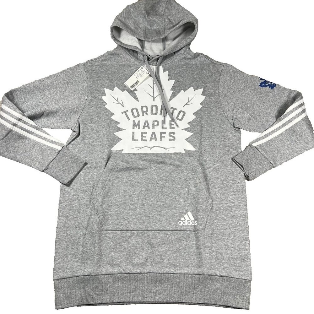 Adidas Womens‎ Small Gray Toronto Maple Leafs NHL Authentic Hockey Hoodie NWT